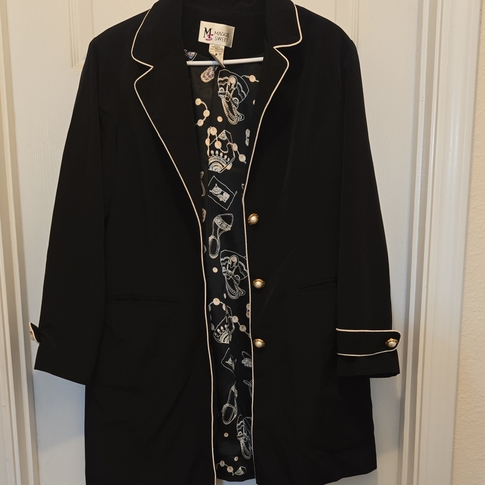 Black Blazer with Gold Accents